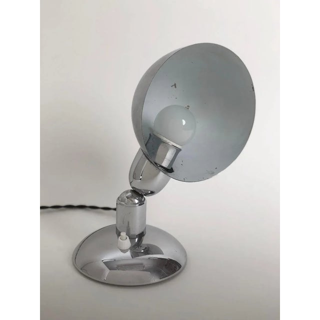 Silver Bauhaus Chrome & Ikora Table Lamp or Wall Reflector from WMF, 1936 For Sale - Image 8 of 12