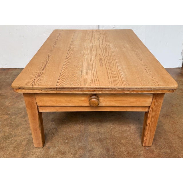French Rectangular Low or Coffee Table of Pine For Sale - Image 10 of 12