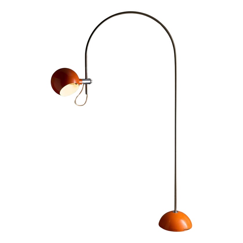 Orange Arc Floor Lamp attributed to Cosack, 1972 | Chairish