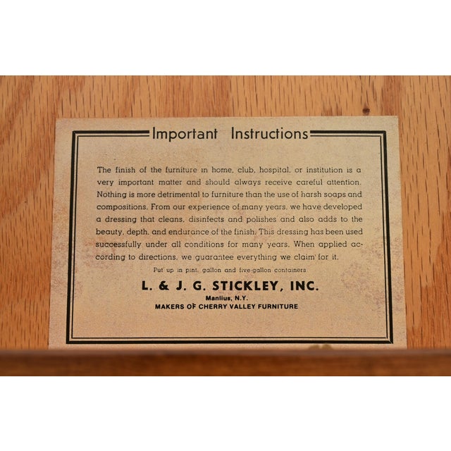 L. & J. G. Stickley Rare Mission Oak Arts & Crafts Columbus Avenue Monumental Sideboard, Newly Refinished For Sale - Image 11 of 18