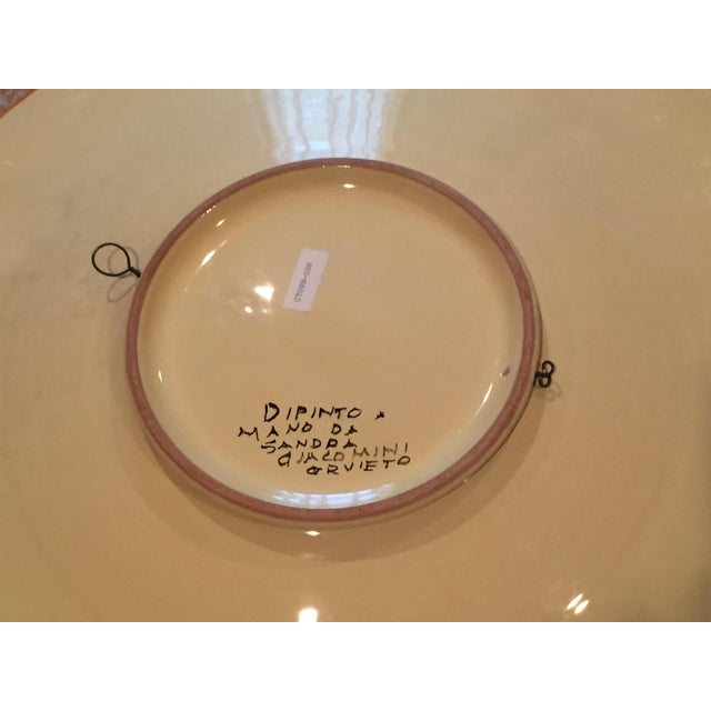 1990s Giacomini Hand Painted Black Ceramic Platter For Sale - Image 5 of 9