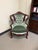 Green Vintage Victorian High-Back Throne Chair – Harris Furniture Reproductions For Sale - Image 8 of 8