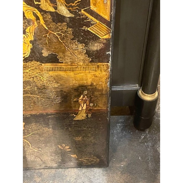 Black 19th C. English Chinoiserie Panel For Sale - Image 8 of 8