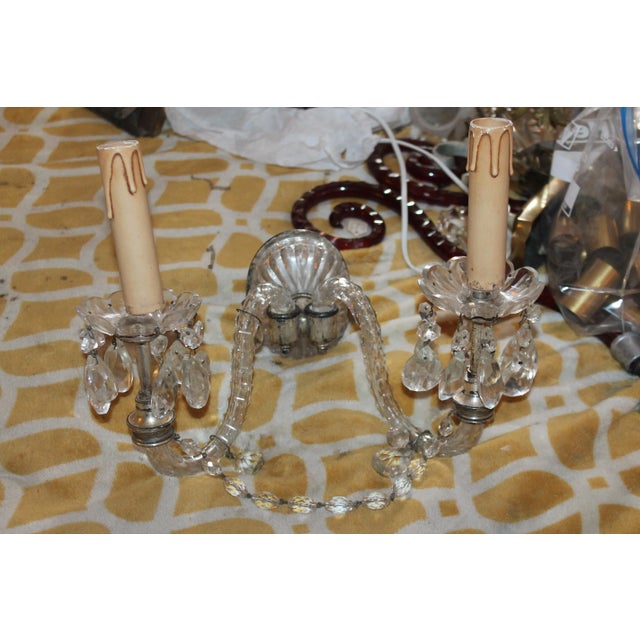 Traditional 19thc Georgian Cut Crystal Wall Sconce Signed by e.f. Caldwell For Sale - Image 3 of 10