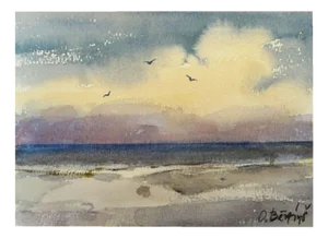 Oskars Berzins, Sea, Mixed Media on Paper