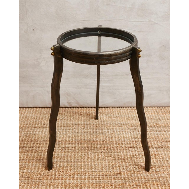 1980s Will Stone Wavy Squiggle Metal Side Table For Sale - Image 15 of 16