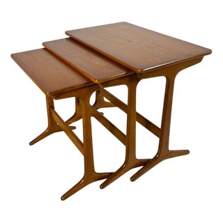 Vintage Danish Teak Nesting Tables, 1960s, Set of 3 For Sale