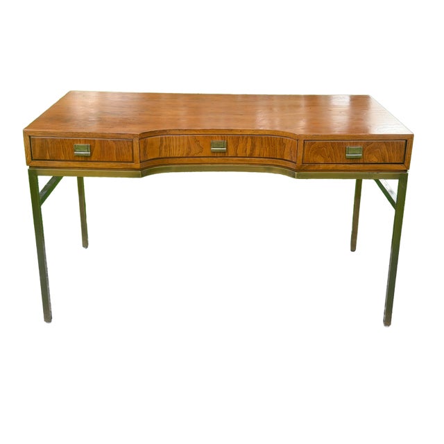 Drexel 20th Century Drexel Campaign Style "Consensus Collection" Writing Desk For Sale - Image 4 of 16