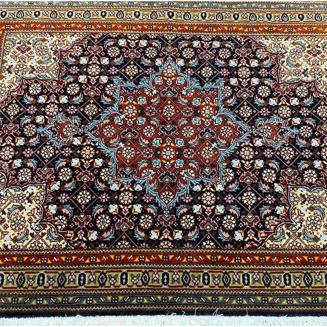 1990s Old Persian Tabriz Masterpiece Area Rug 2'2" X 2'9" For Sale - Image 5 of 11