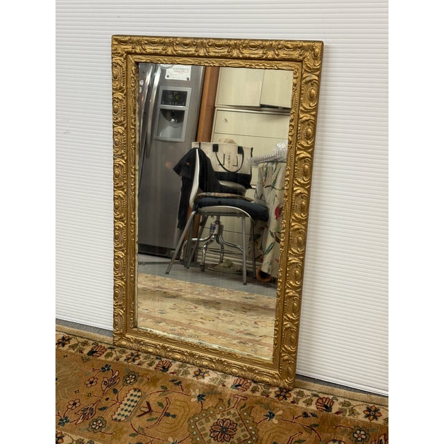 Wood Golden Gilt Wood Wall Mirror For Sale - Image 7 of 12