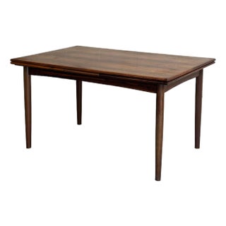 Danish Rosewood Dining Table With Expandable Pull Out Draw Leaves Denmark N&r Møbler 1960s For Sale