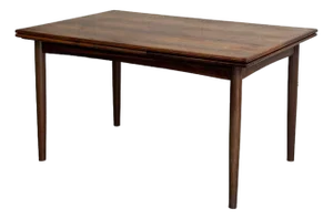 Danish Rosewood Dining Table With Expandable Pull Out Draw Leaves Denmark N&r Møbler 1960s