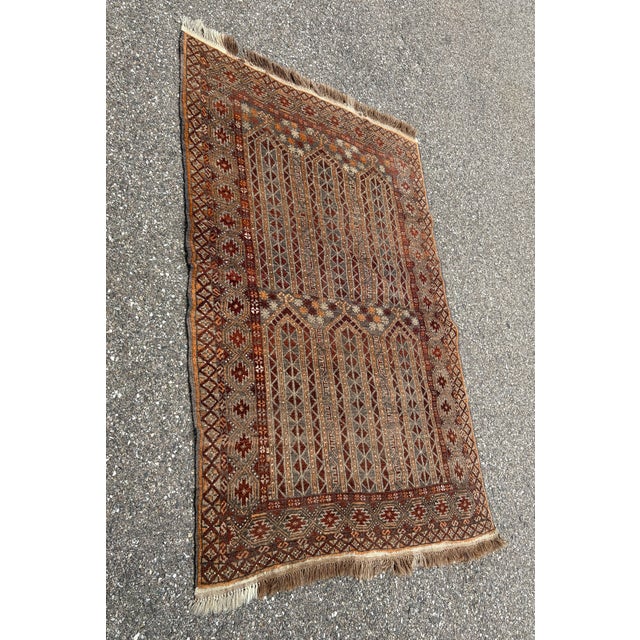 Textile Hand-Woven Turkmen Rug, 1950s For Sale - Image 7 of 13