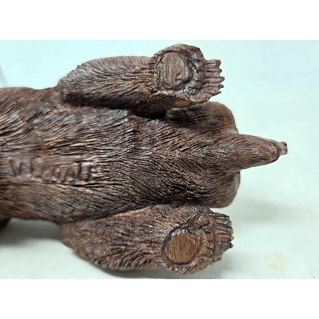 Vintage Hand Carved Wood Grizzly Bear - Signed W. Choate - 9" X 4.5" X 4" For Sale - Image 17 of 18