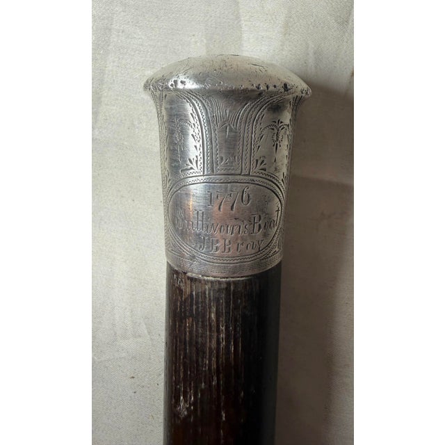 This exceedingly rare antique original 1776 Battle of Sullivan's Island sterling silver walking stick is a unique and...