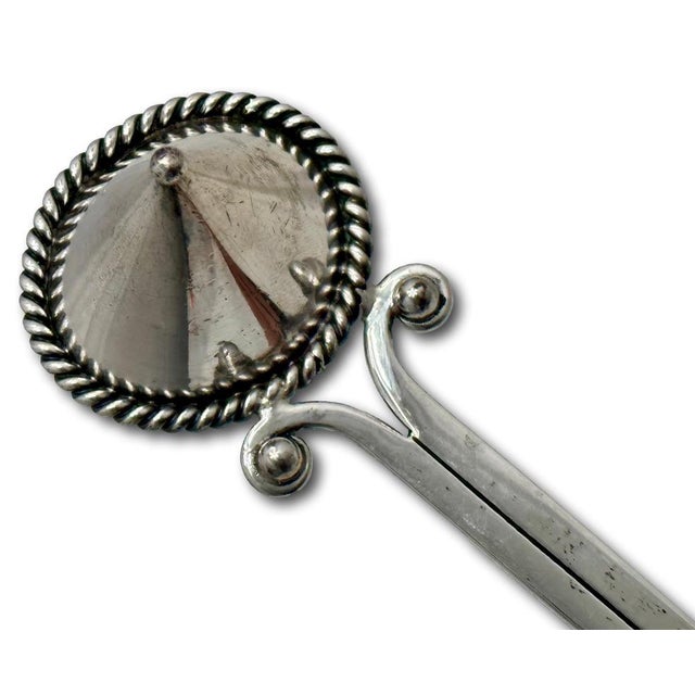 Rare Large Vintage 1940s Taxco Mexico Sterling Silver Candle Snuffer by Premier & Renowned Maker Hector Aguilar - 13 Inches Long For Sale - Image 13 of 18