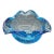 Art Glass Cobalt Blue Controlled Bubbles Ashtray Bowl 6.25" Triangle For Sale