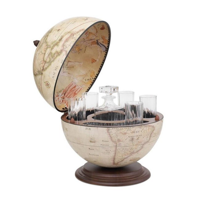 Ivory Giove White Bar Globe by Zoffoli Mappamondi For Sale - Image 8 of 8