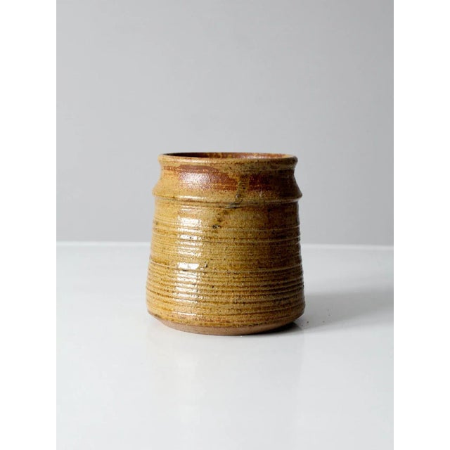 Contemporary Vintage Signed Studio Pottery Vase For Sale - Image 3 of 8