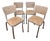 Set of 4 Vintage Chrome Dinette Chairs – Tan & Cream Tiger Chenille For Sale