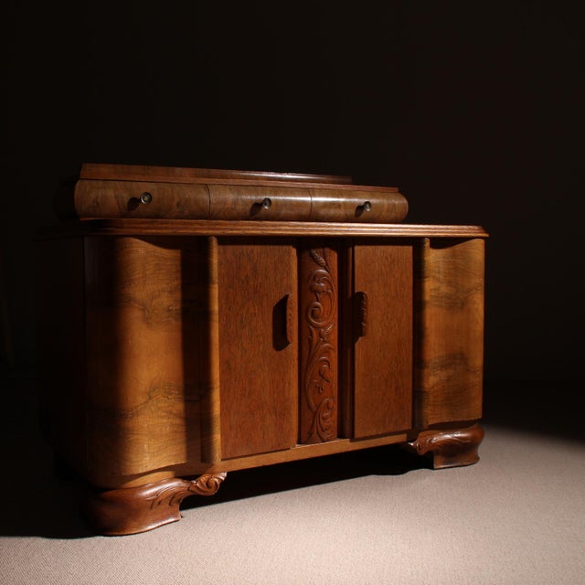 Art Deco Superstructure Sideboard in Oak and Walnut, Germany, 1920s For Sale - Image 10 of 13