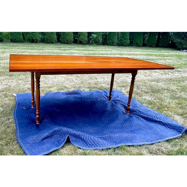 Vintage 1960 Mid-Century Leopold Stickley Solid Cherry Drop-Leaf Harvest Dining Table For Sale - Image 12 of 15
