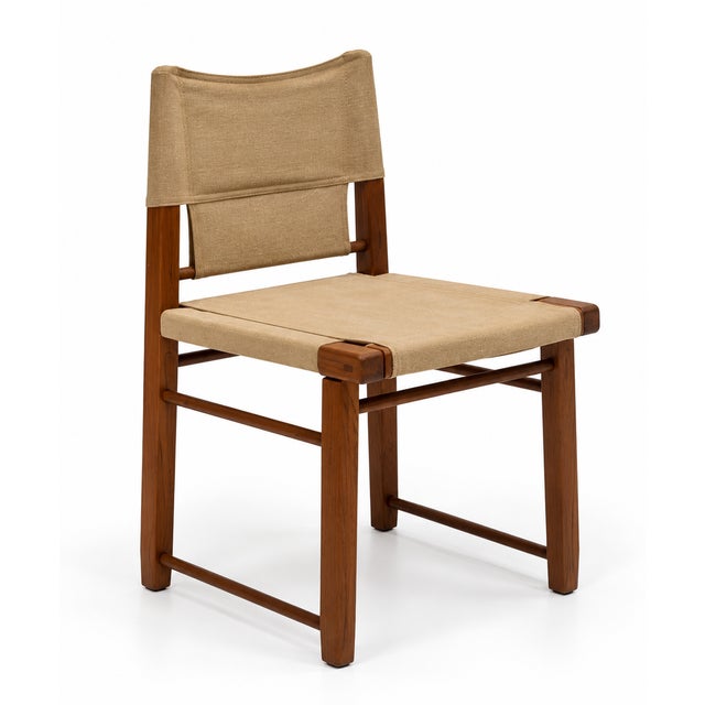 Wood Italian Wooden Dining Chairs with Canvas Upholstery, 1970s, Set of 4 For Sale - Image 7 of 10