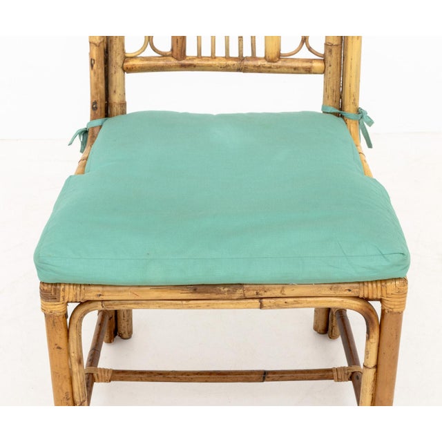 Chinese Chippendale Style Bamboo Side Chair For Sale - Image 4 of 9