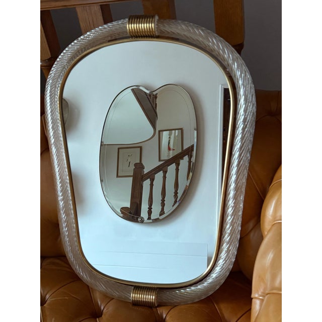 Twisted White Murano Glass Mirror in the style of Barovier, 2000s For Sale - Image 18 of 18