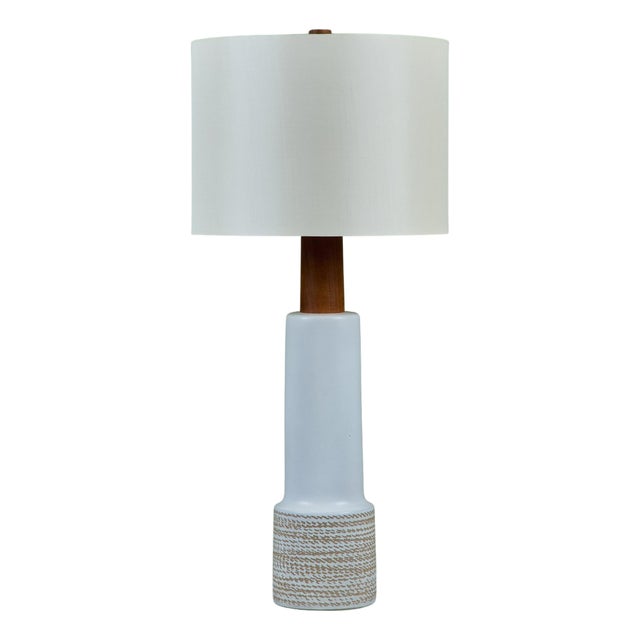 1950s Gordon and Jane Martz Oversized White Ceramic Table Lamp For Sale