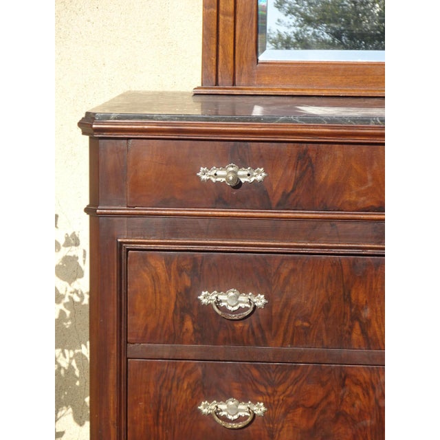 Louis Philippe Chest of Drawers in Walnut and Burl Walnut from Befos For Sale - Image 14 of 18