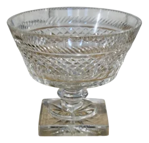 Victorian Pedestal Diamond Cut Crystal Bowl, 1890