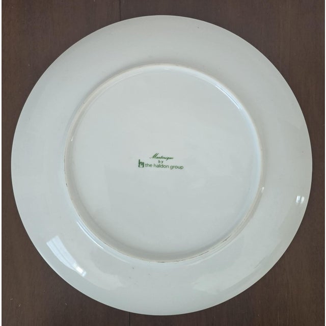 Late 20th Century Set of 7 Botanical Porcelain Dinner Plates by the Haldon Group For Sale - Image 9 of 9