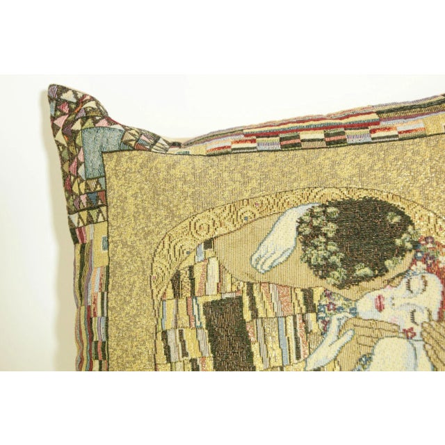 Gustav Klimt the Kiss Throw Pillow Cushion Decor For Sale - Image 4 of 8