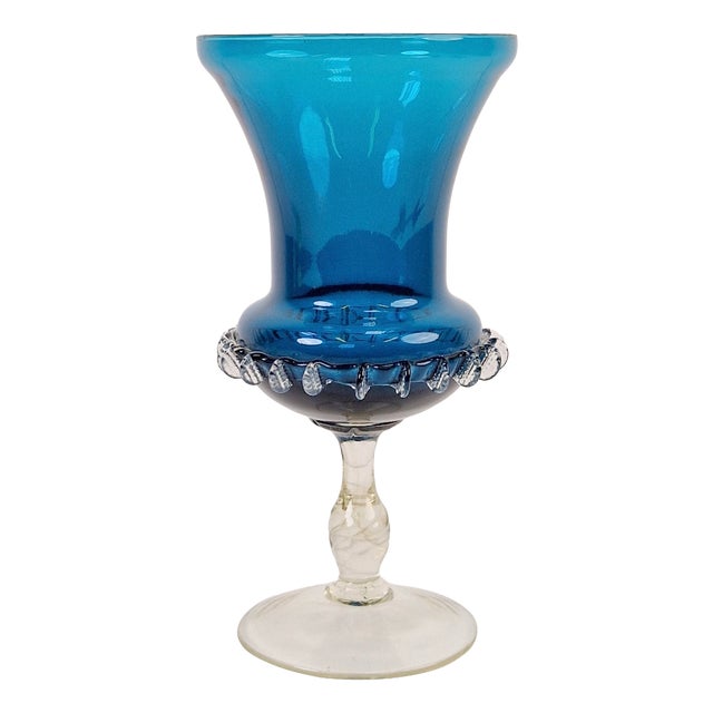 Mid-Century Modern Blue Murano Glass Vase, 1960s For Sale