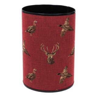 Highland Claret Tapestry Waste Bin For Sale