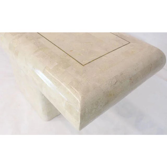 Stone 1970s Modern Maitland-Smith Tessellated Stone Pedestal Console For Sale - Image 7 of 12