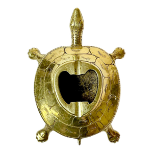 1960s Vintage Coastal Hollywood Regency Boho Chic Brass Turtle Ashtray