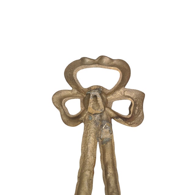 Vintage Decorative Brass Bow Wall Hangings- A Pair For Sale In Charlotte - Image 6 of 10