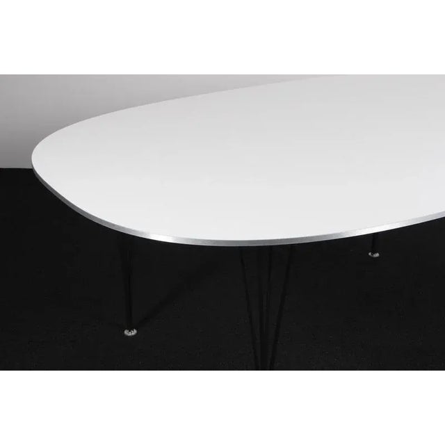 Super Elipse Extendable Dining Table attributed to Piet Hein for Fritz Hansen For Sale - Image 3 of 9