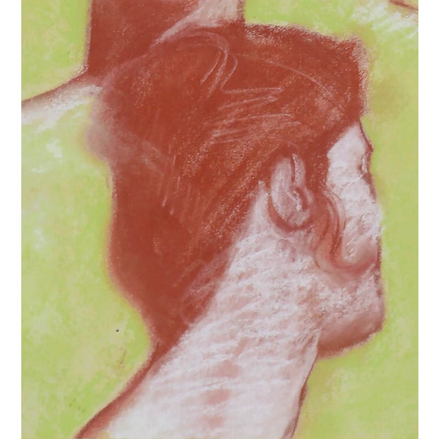 Four Faces - Vintage Portrait Study in Red & Green by Clayton Anderson For Sale In Monterey, CA - Image 6 of 8