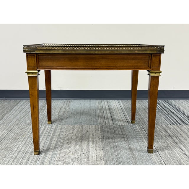 Baker Furniture French Louis XVI Style Accent Table Brass Gallery For Sale In Saint Louis - Image 6 of 10