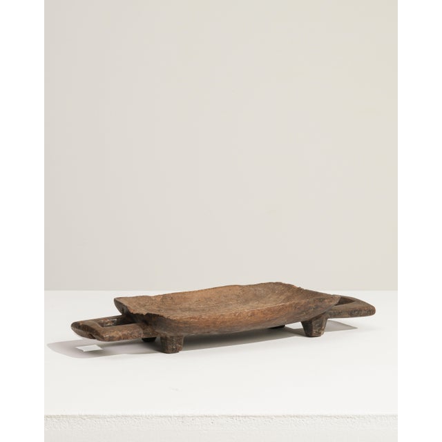 Mid 20th Century Mali Brutalist Brown Wood Platter For Sale - Image 9 of 18