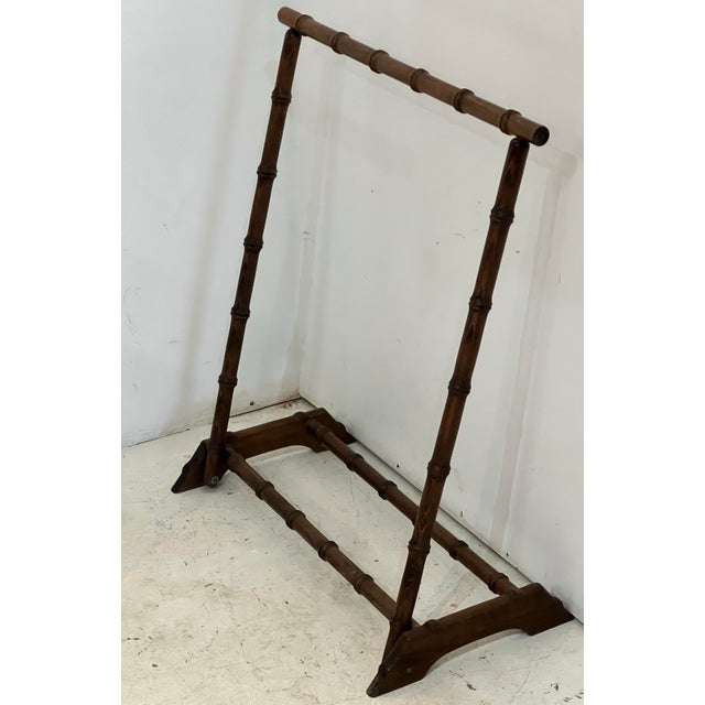 Vintage Faux Bamboo Wood Blanket Rack / Quilt Stand – Hollywood Regency Coastal Style For Sale - Image 11 of 11