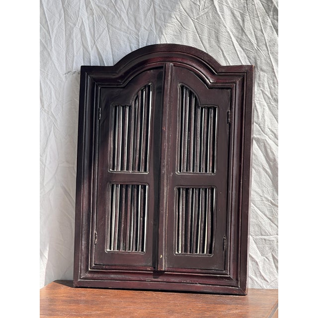 Dark Brown Wooden Mirror with Two Baguettes H55 L40, 1980s For Sale - Image 10 of 11