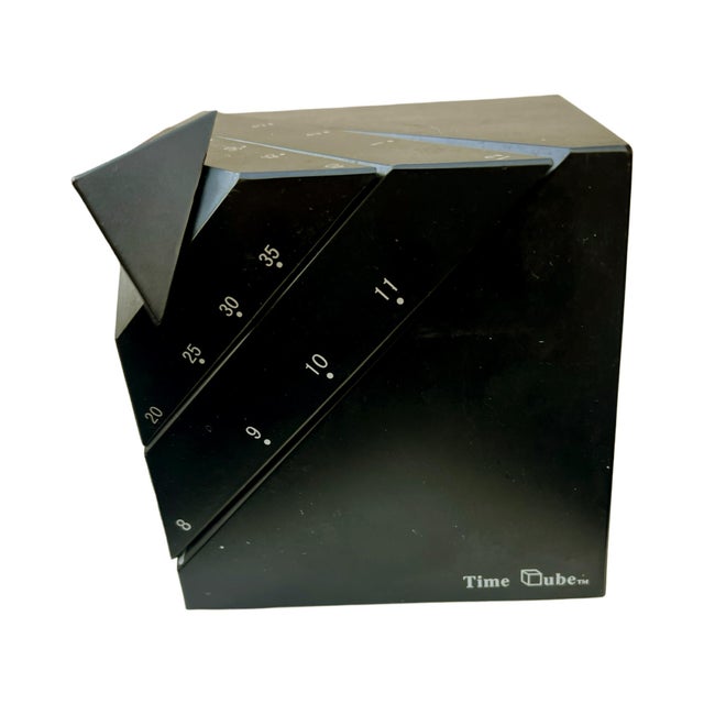 Futuristic Mantel Clock, Time Cube, 4d-Design, Usa 1988 | Chairish