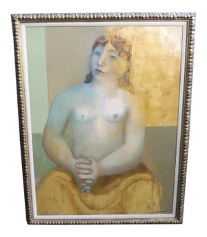 Large Painting by Provincetown Painter Remo Michael Farruggio of His 3rd Wife Well Listed