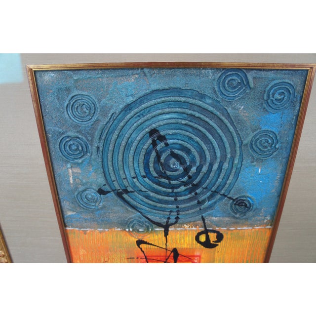 2 D. Jiang "Orphia Form" Chinoiserie Sculptural Mixed Media Calligraphy Framed For Sale - Image 4 of 12