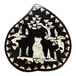 Chinoiserie Abalone Lacquer Box With Inlaid Mother of Pearl