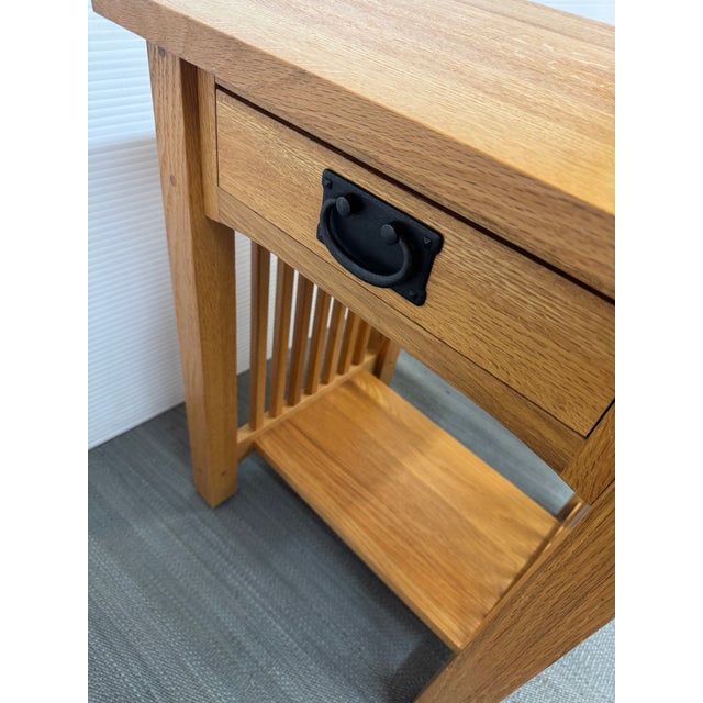 Michael's Furniture Company Mission Style Oak Nighstands, a Pair For Sale - Image 10 of 15